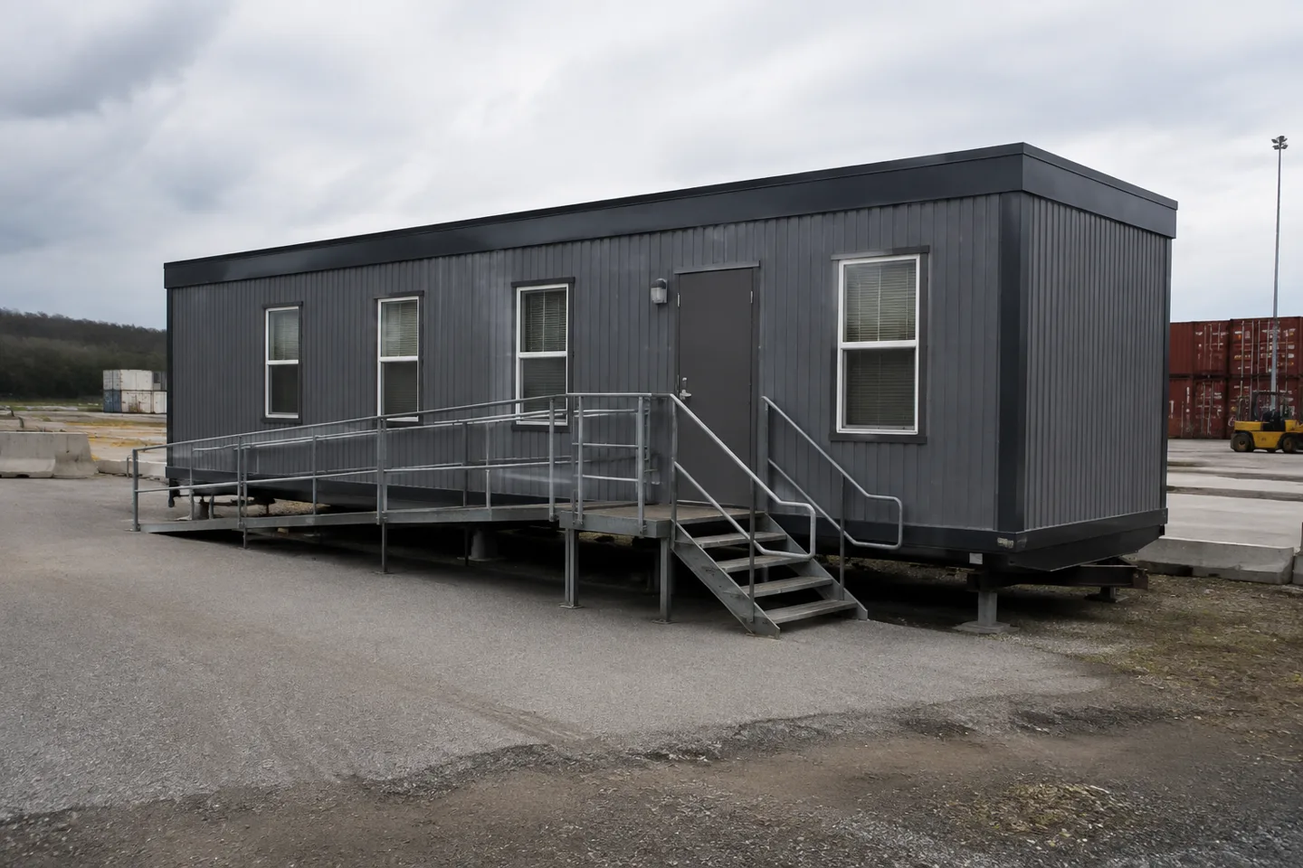 Mobile office or classroom building in a Delaware project setting