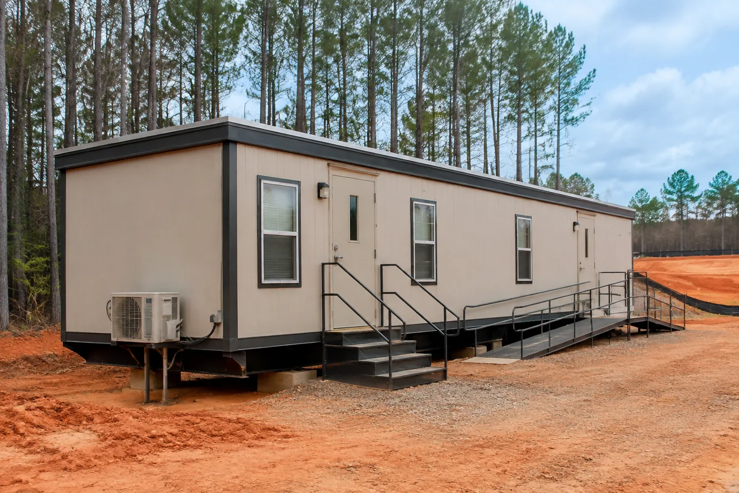 Mobile office or classroom building in a Georgia project setting