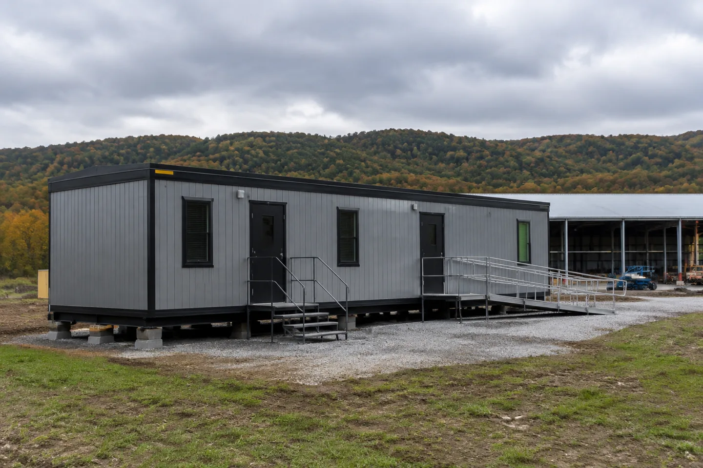 Mobile office or classroom building in a Kentucky project setting