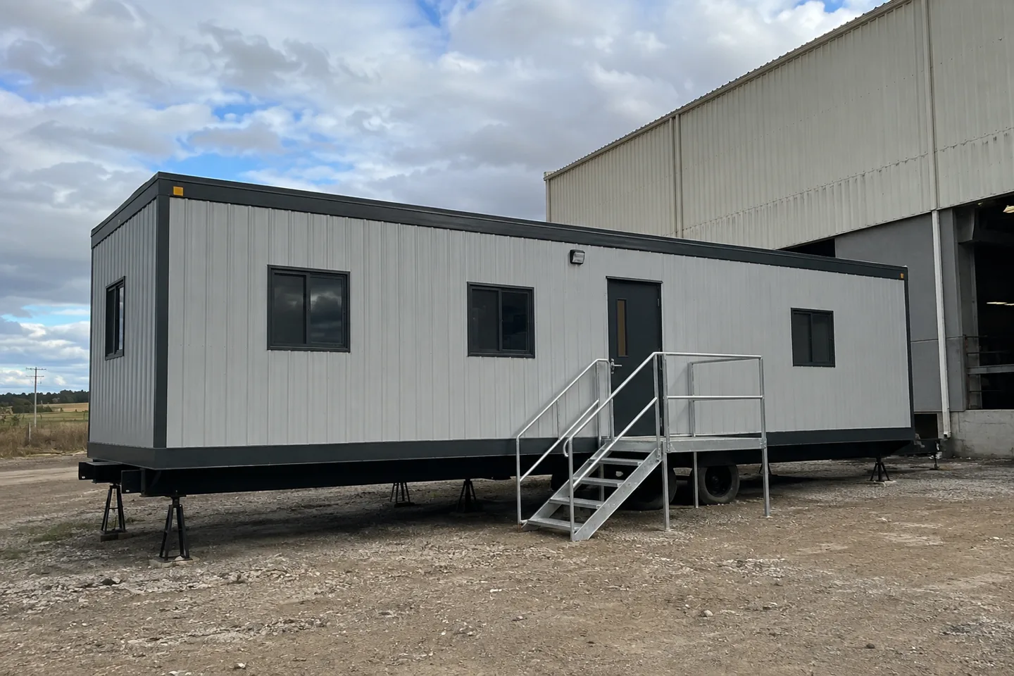 Mobile office or classroom building in a Missouri project setting