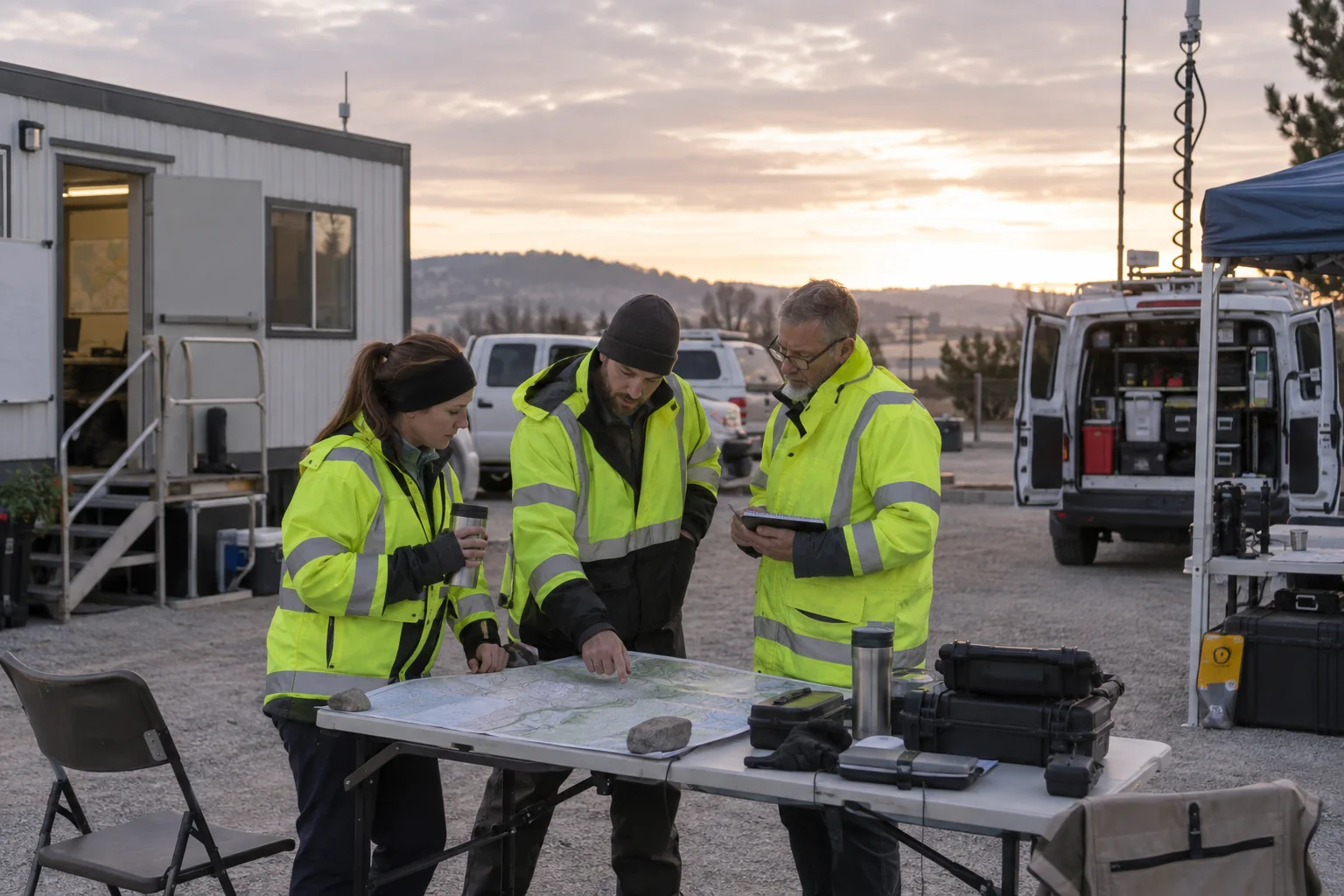 Temporary coordination office at a community emergency response site