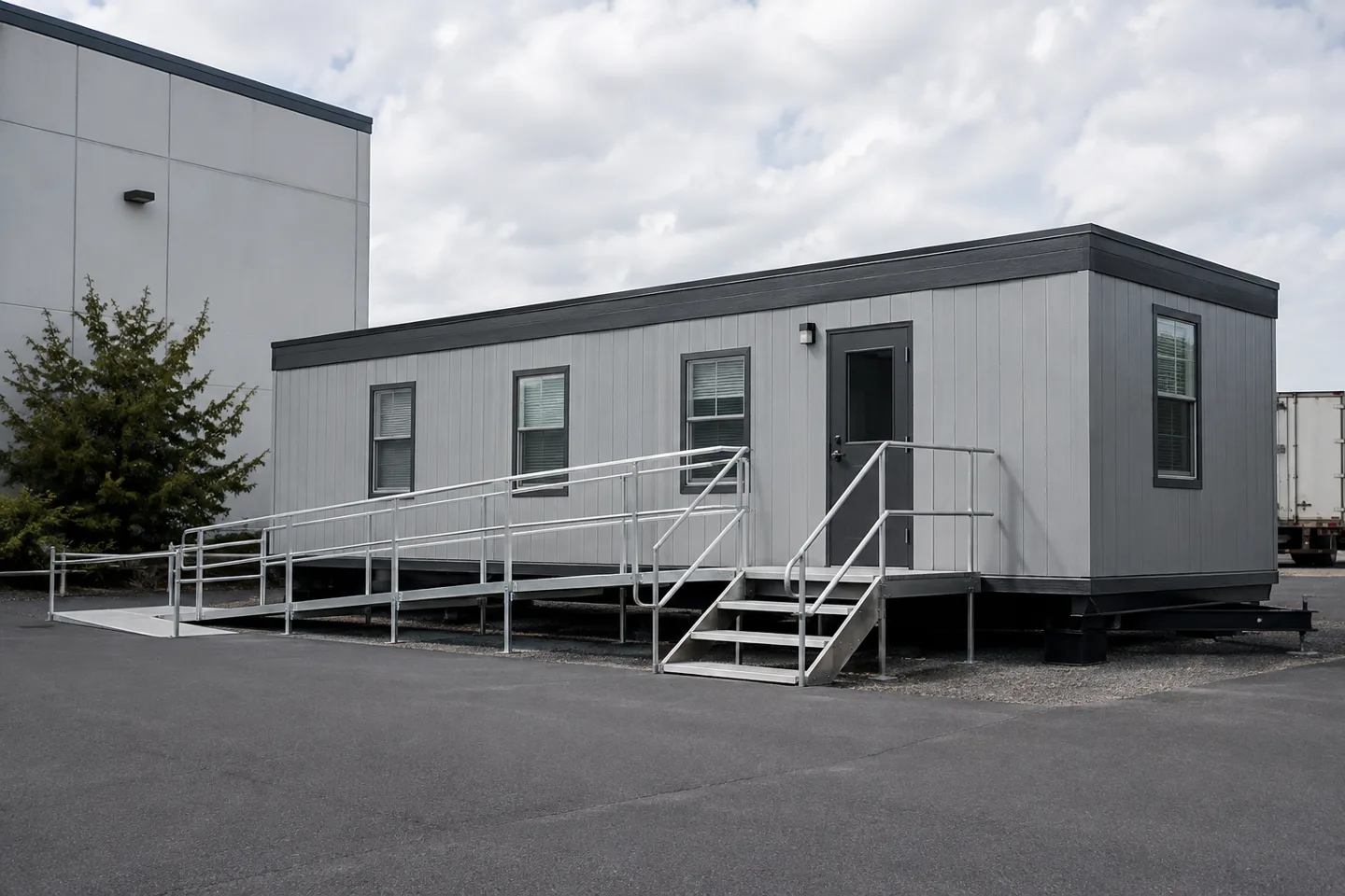 Mobile office or classroom building in a New Jersey project setting