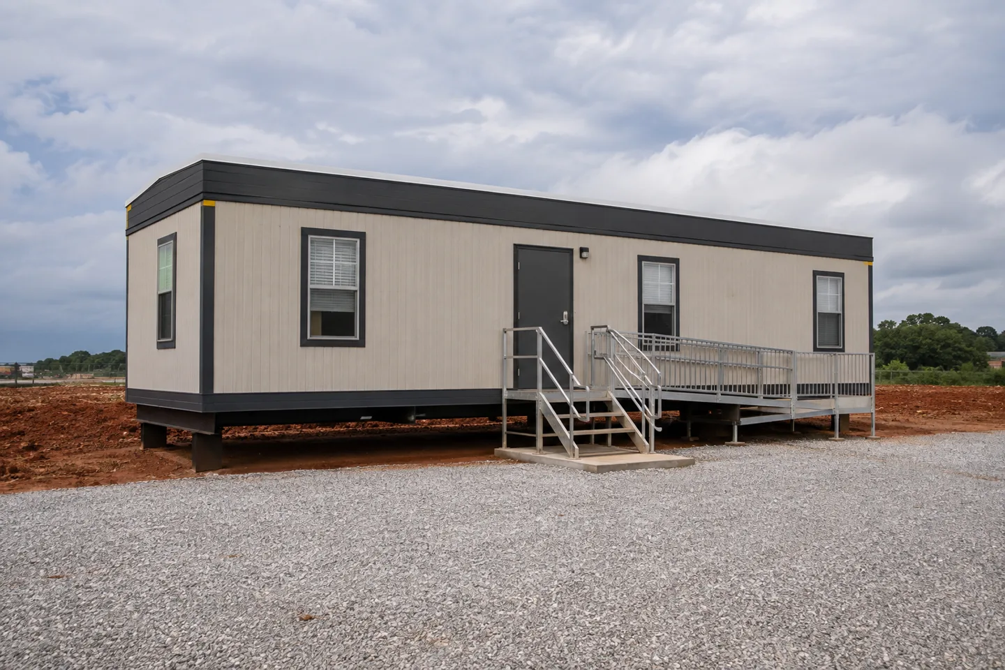 Mobile office or classroom building in a Oklahoma project setting