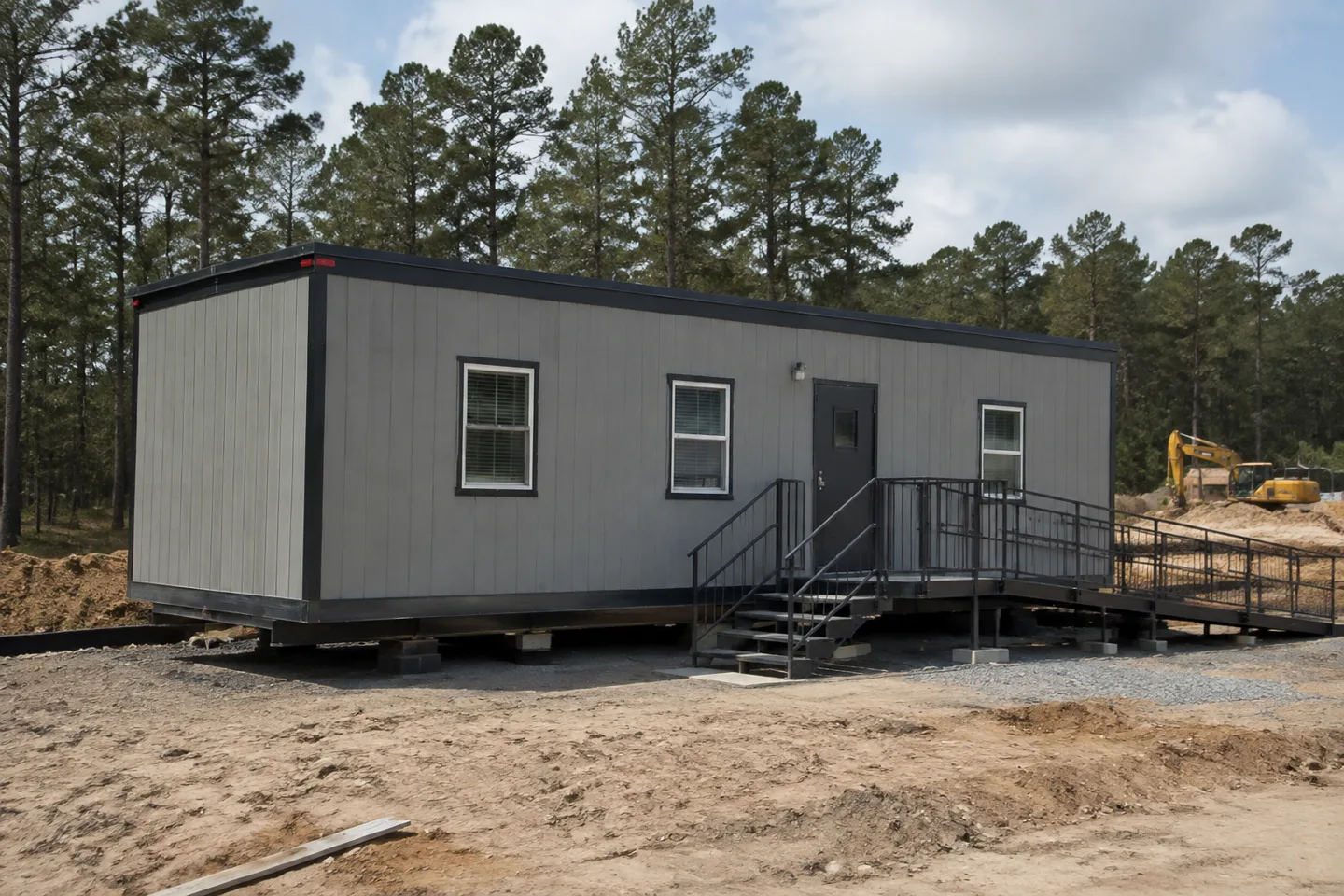 Mobile office or classroom building in a South Carolina project setting