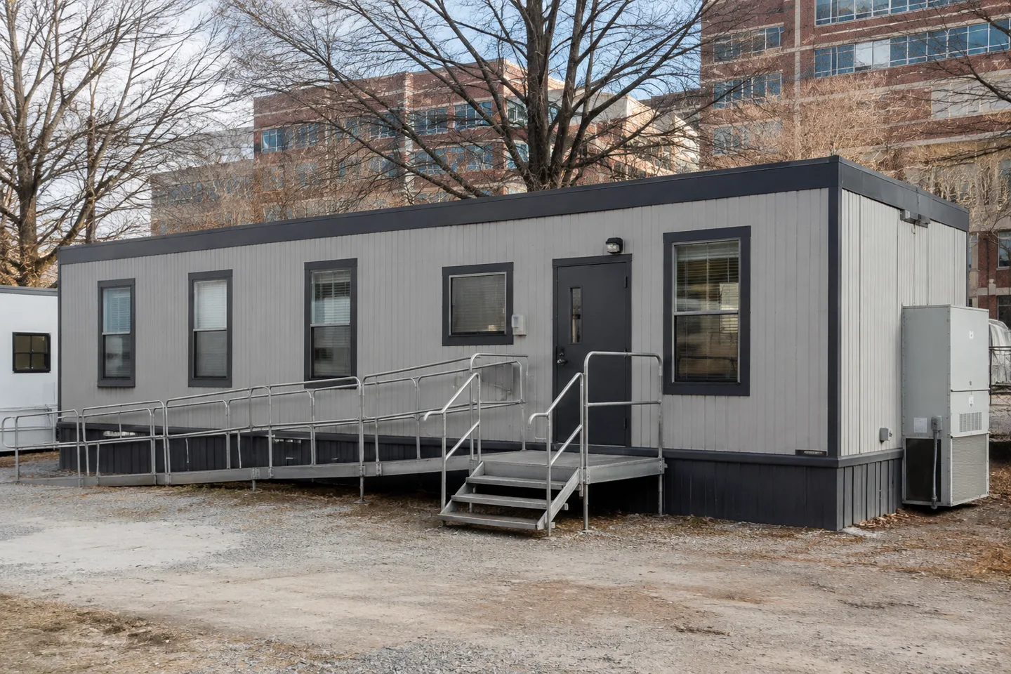 Mobile office or classroom building in a Virginia project setting