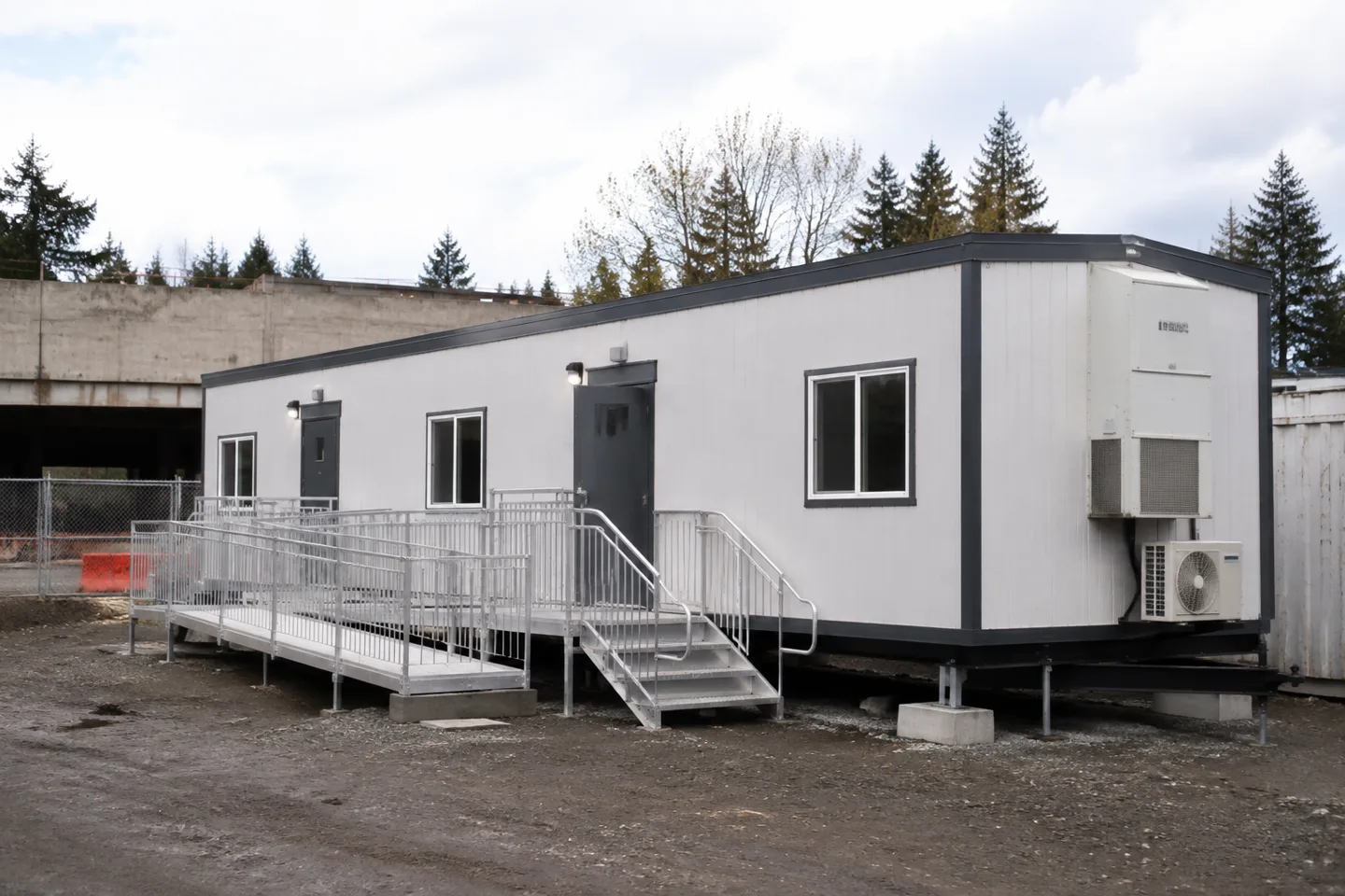 Mobile office or classroom building in a Washington project setting