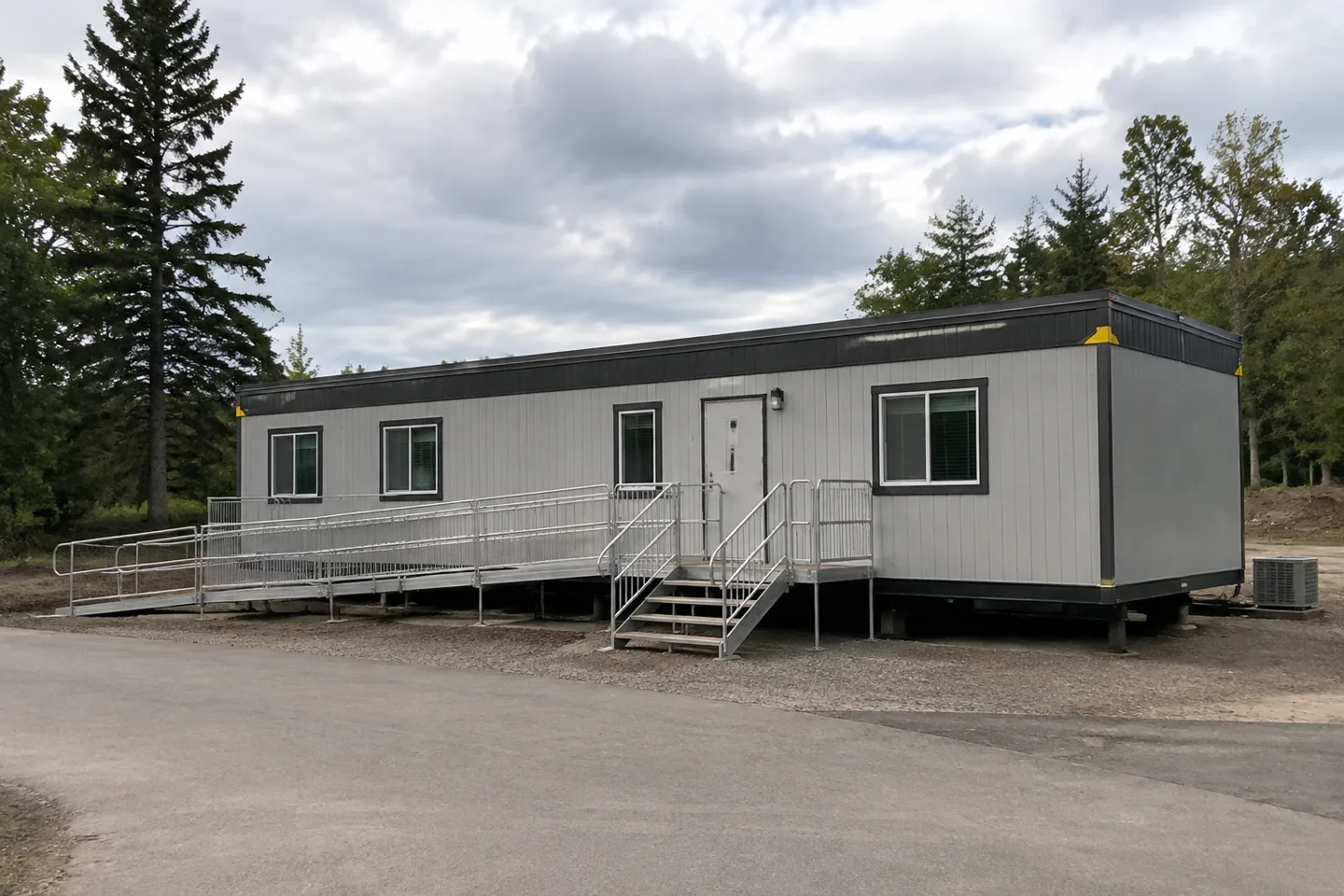 Mobile office or classroom building in a Wisconsin project setting